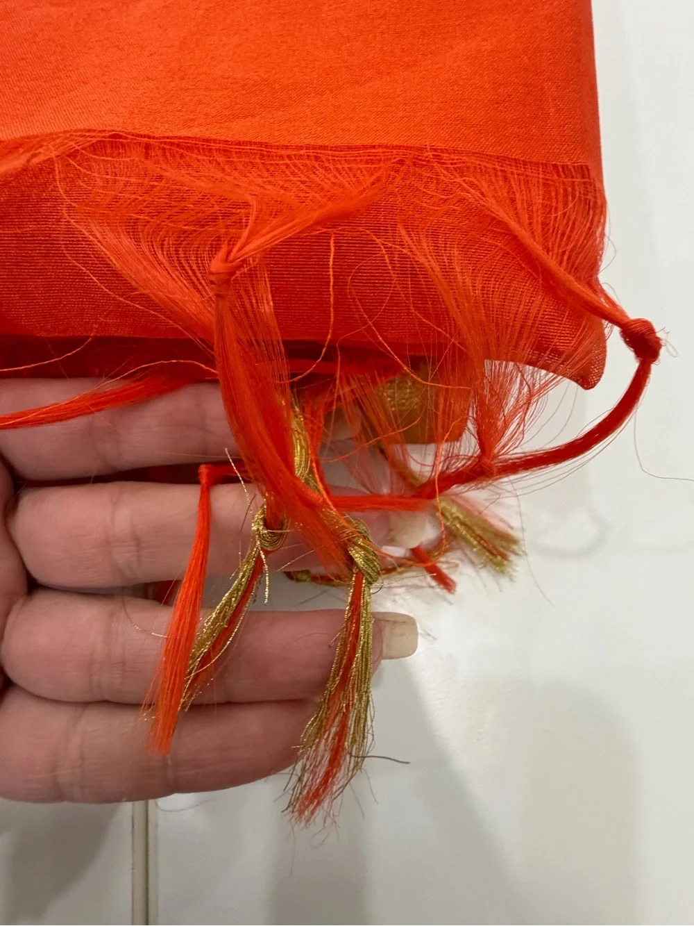 Orange Gold Sheer Indian Dupatta Scarf 96”
